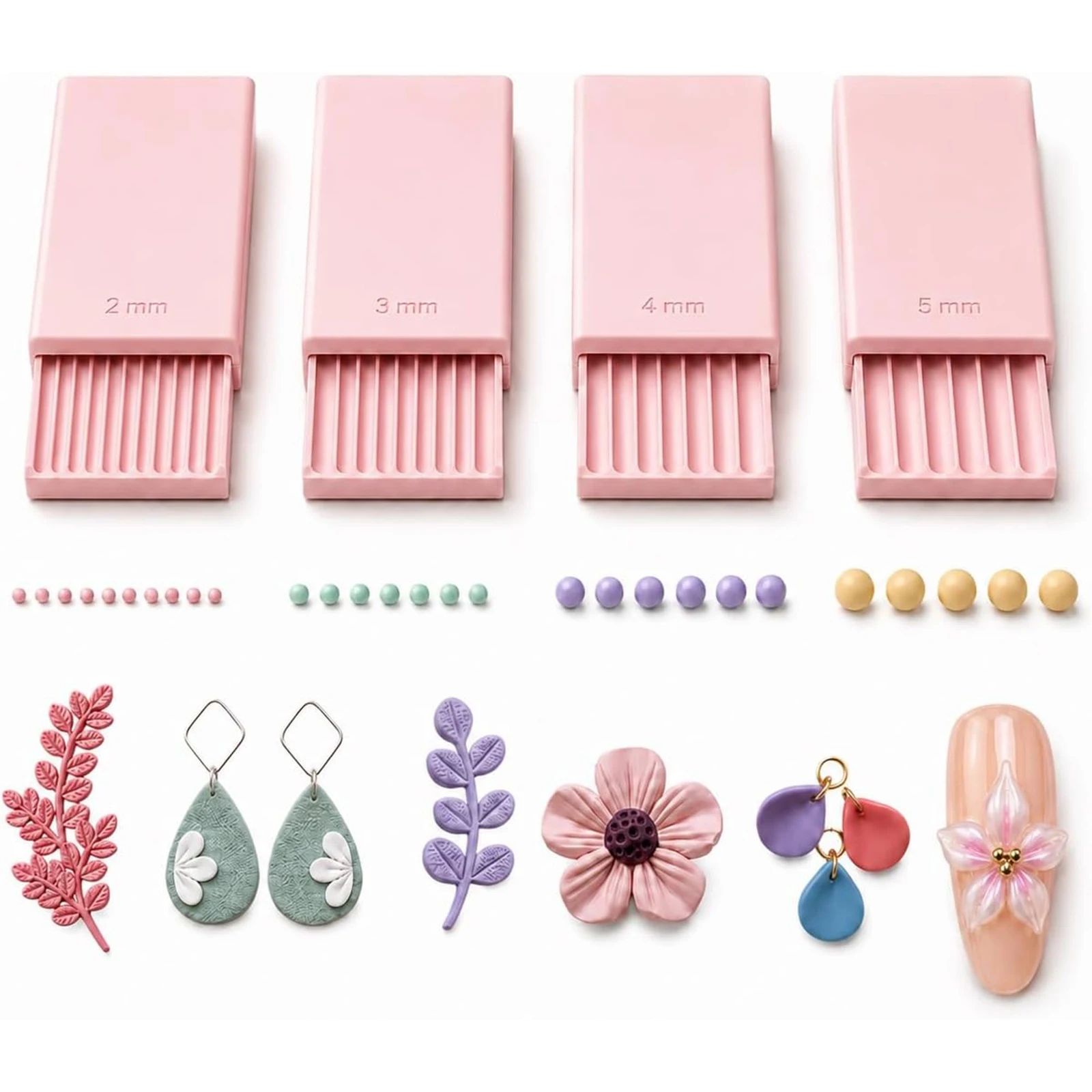 Nail Art Flower - 4PCS Alat Pembuat Bola Gel Tanah