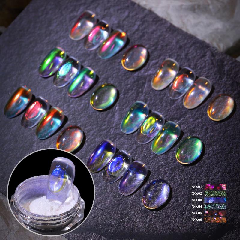 Nail Art Zone - Z. Bubuk Pigmen Gel Cermin Pelangi