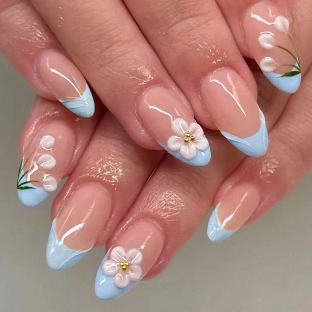 Nail Art Design - 30 buah stiker kuku berbentuk almond