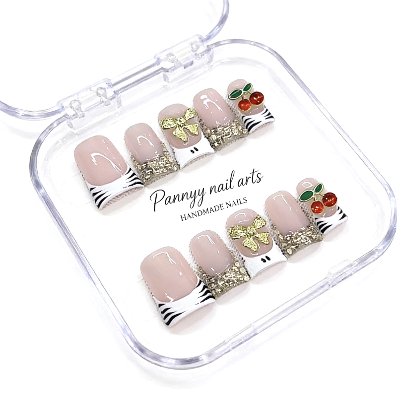 Nail Art Zebra - Kuku Palsu Duck Tip Press On