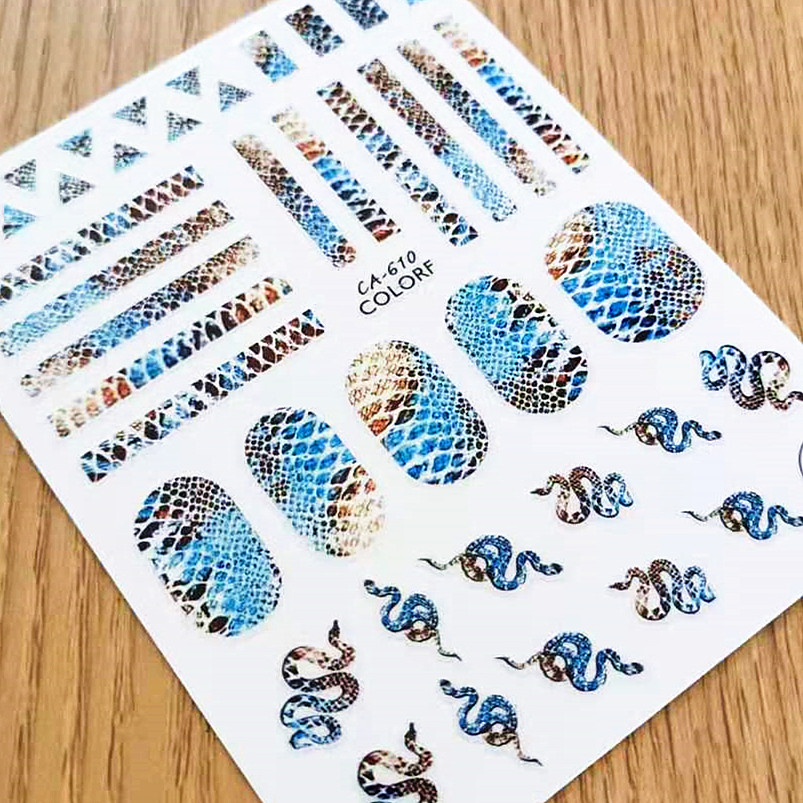 Nail Art Zebra - 1 buah desain kulit Zebra Ular