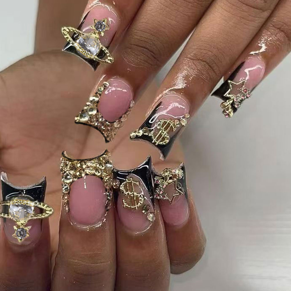 Nail Art Design - 24 buah kuku palsu bergaya Y2K