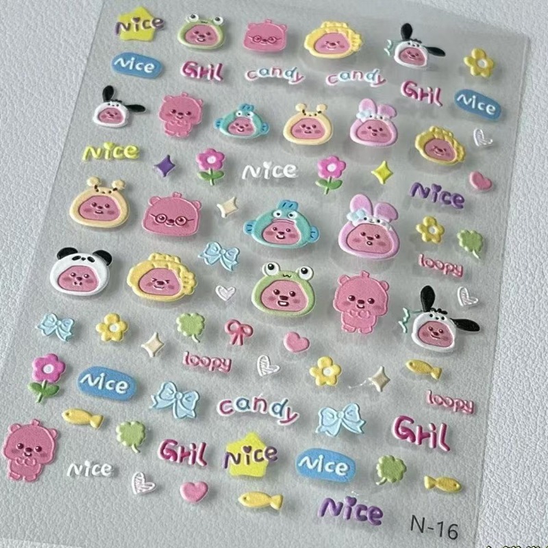 Stiker timbul 3D berbentuk loo - Nail Art Design ulasan dan harga