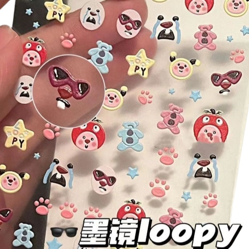 Stiker timbul 3D berbentuk loo - Nail Art Design ulasan dan harga