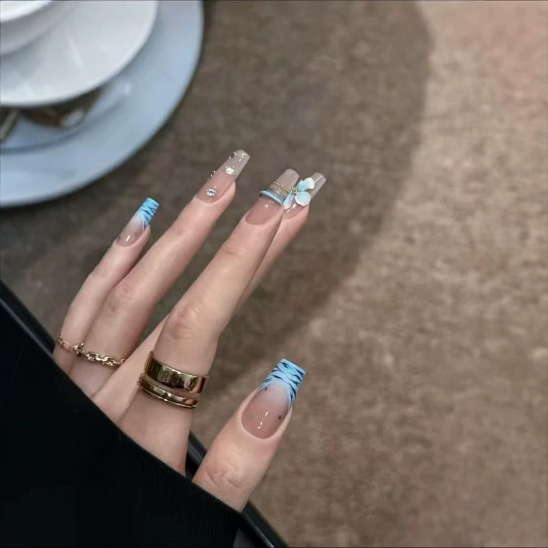 10pcs Kuku Palsu Buatan Tangan - Nail Art Zebra ulasan dan harga