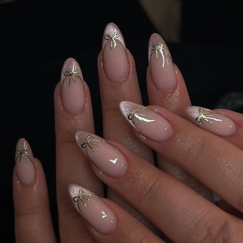 24Pcs Set Kuku Palsu Almond Bi - Nail Art Design ulasan dan harga