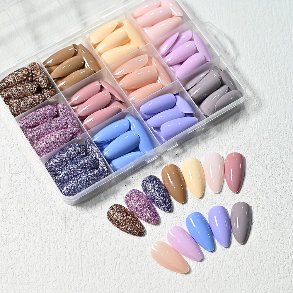 288Pcs Kuku Palsu Almond Mediu - Nail Art Design ulasan dan harga