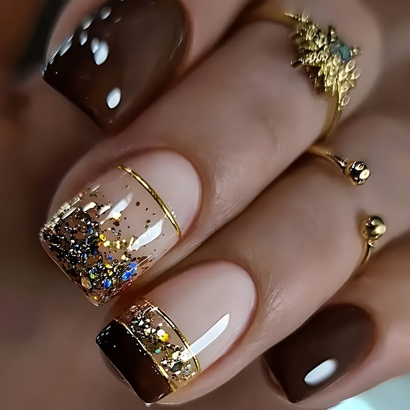 Kuku palsu pendek persegi untu - Nail Art Design ulasan dan harga