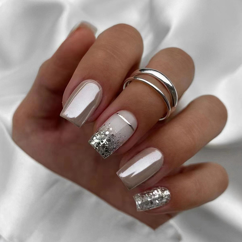 Kuku palsu pendek persegi untu - Nail Art Design ulasan dan harga