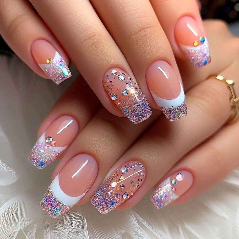 24 Buah/Set Kuku Palsu Pendek  - Nail Art Design ulasan dan harga