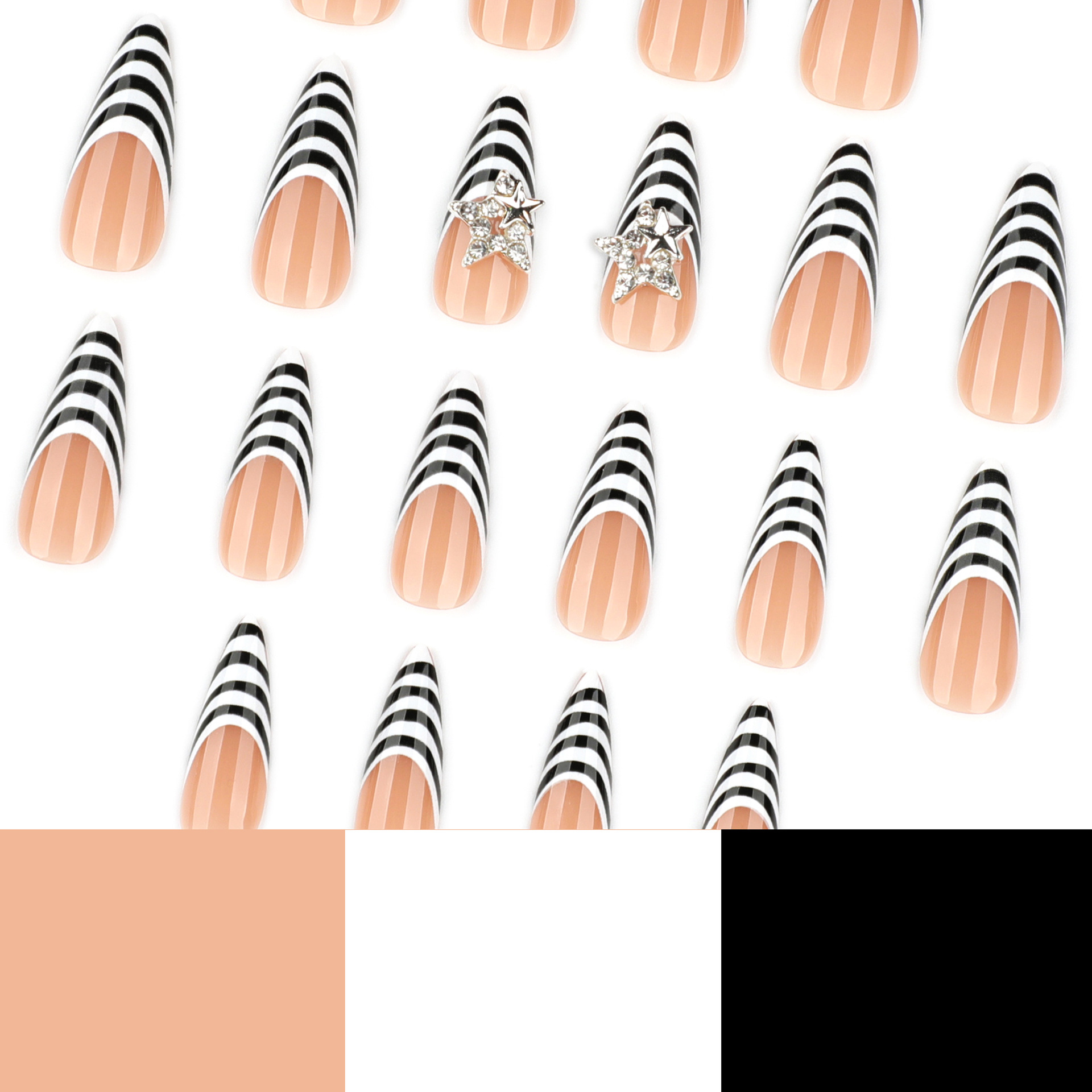 24pcs Kuku Palsu Motif Zebra H - Nail Art Zebra ulasan dan harga