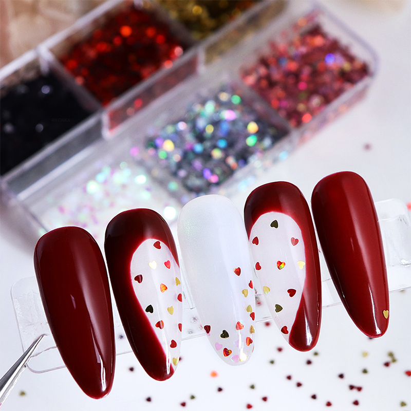 Z. Glitter Kuku Hati Laser Min - Nail Art Zone ulasan dan harga