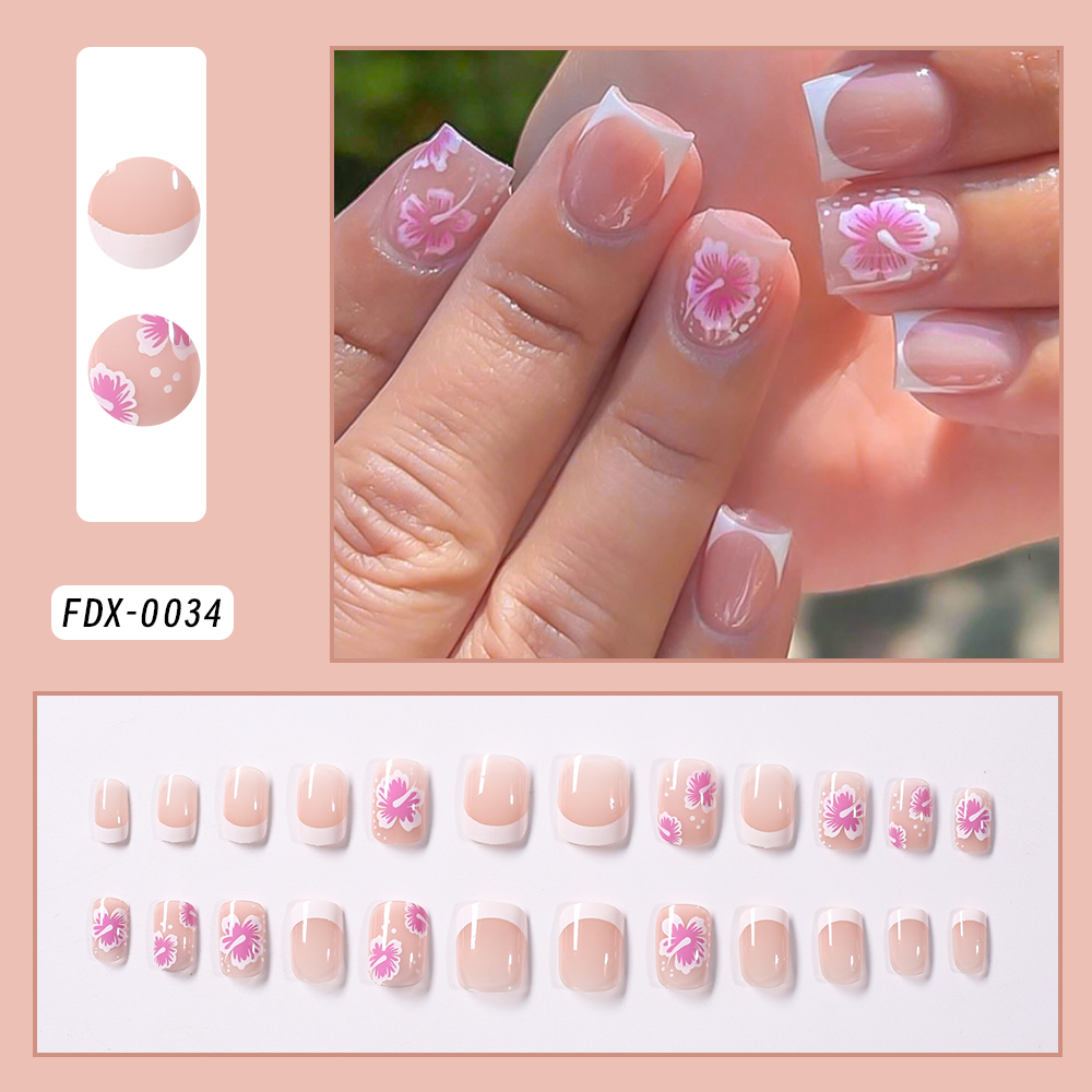24 Buah Kuku Palsu Bunga Peran - Nail Art Flower ulasan dan harga
